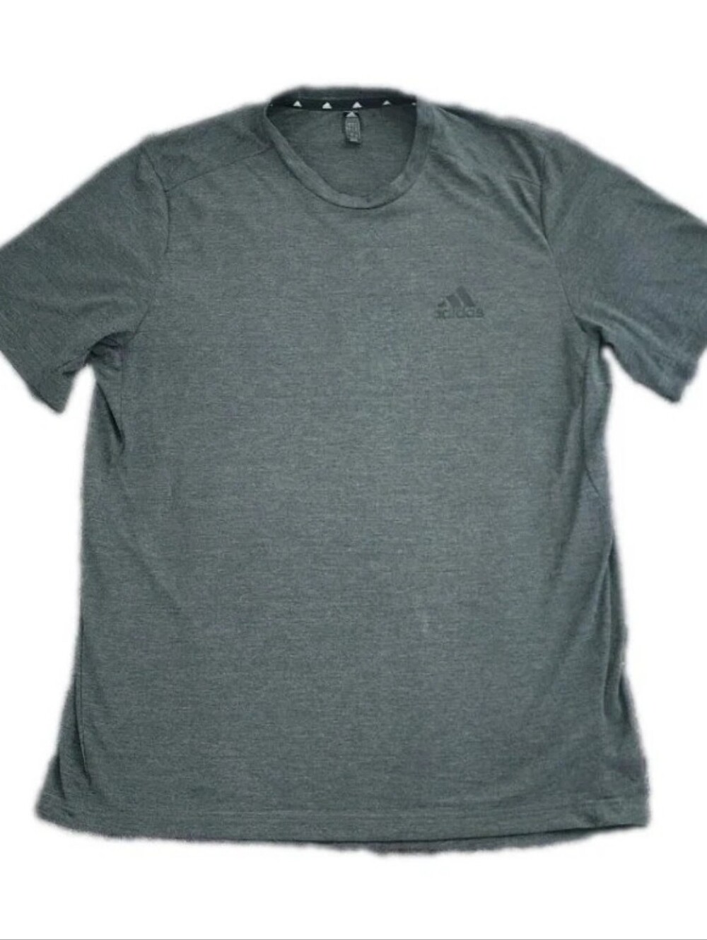 Adidas PrimeGreen Gray T Shirt Crew Neck Size L Short Sleeve Activewear